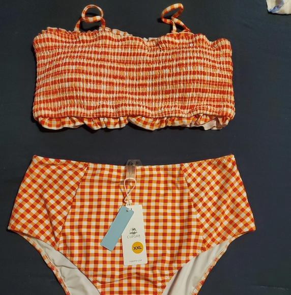 Cupshe Orange Gingham Bikini - Picture 3 of 3